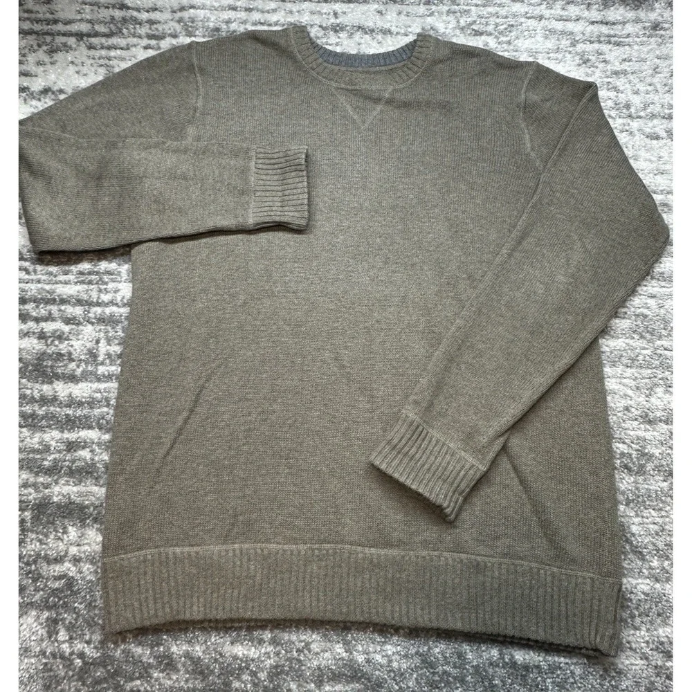 Eddie Bauer Heavy Knit‎ Cotton Sweater Navy Beige Men's Size XLT/ XL Tall - Picture 2 of 8